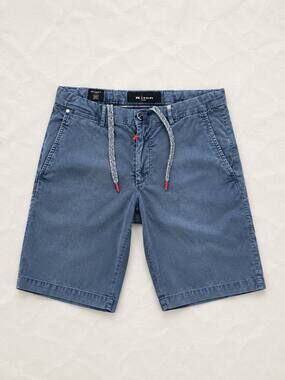 Kiton Garment-Dyed Shorts Stretch Cotton Blend Blue 32 US